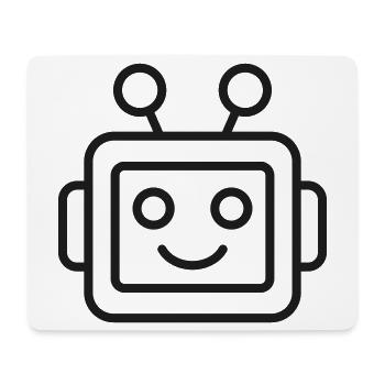 KI-Roboter-Kopfzeilen-Symbol - Mousepad (Querformat) - Weiß - Vorne