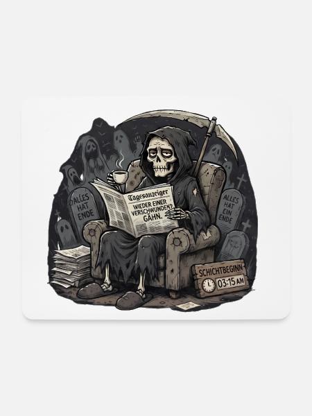 Sensenmann Sessel - Mousepad (Querformat) - Weiß