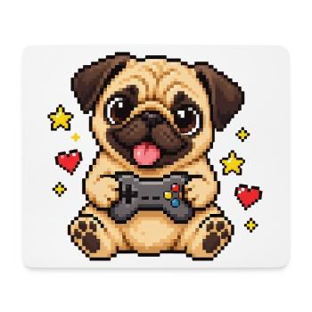 Mops Hund süßer Mops niedlicher Mops - Mousepad (Querformat) - Weiß - Vorne