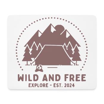 Wild und Frei Bergcamping - Mousepad (Querformat) - Weiß - Vorne