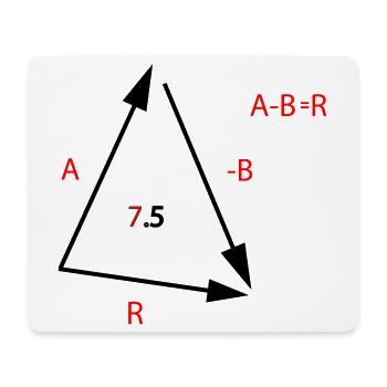 Algebraische Gleichung Typo Rot - Mousepad (Querformat) - Weiß - Vorne