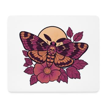 Schädelmotten-Mond-Floral - Mousepad (Querformat) - Weiß - Vorne