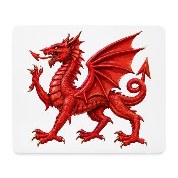 Walisischer Roter Drache - Mousepad (Querformat) - Weiß - Vorne