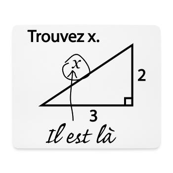 Trouver x - Tapis de souris (format paysage) - blanc - Devant