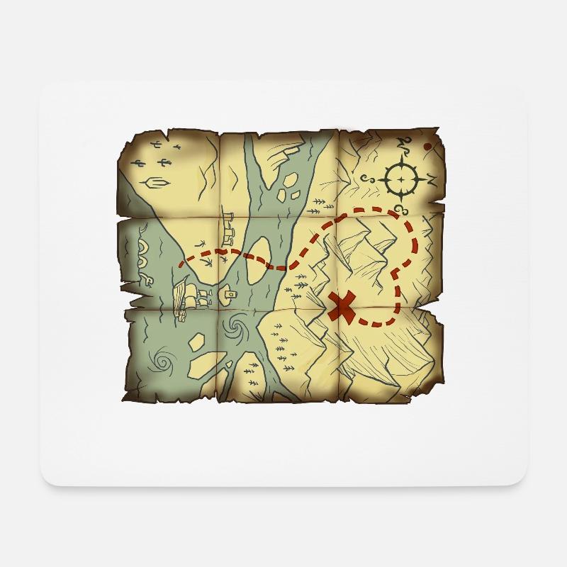 Schatzkarte, wertvollster Valentinstag-Schatz <3 - Mousepad (Querformat) - Weiß