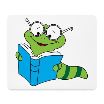Bookworm Nerd Reading Books Earthworm - Mouse Pad (horizontal) - white - Front