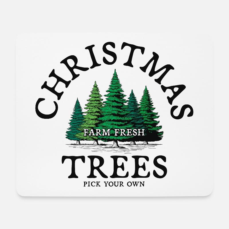 ChristmasTrees Farm Fresh Weihnachtsbäume - Mousepad (Querformat) - Weiß