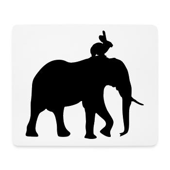 hase elefant - Tapis de souris (format paysage) - blanc - Devant