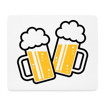 2 chopes de bière grillées, santé ! (chope de bière / 3C) - Tapis de souris (format paysage) - blanc - Devant