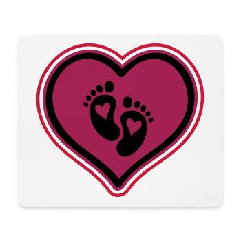 baby pieds bébé coeur - Tapis de souris (format paysage) - blanc - Devant