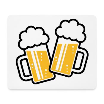 2 chopes de bière toast, à votre santé ! (Chopes à bière 2C) - Tapis de souris (format paysage) - blanc - Devant