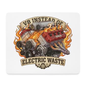 V8 au lieu de VE – Déchets électriques - Tapis de souris (format paysage) - blanc - Devant