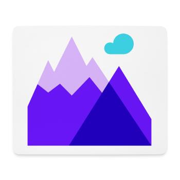 montagne, ski, ski alpin - Tapis de souris (format paysage) - blanc - Devant