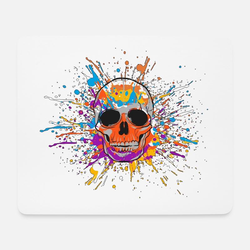 TREND SKULL - Mousepad (Querformat) - Weiß