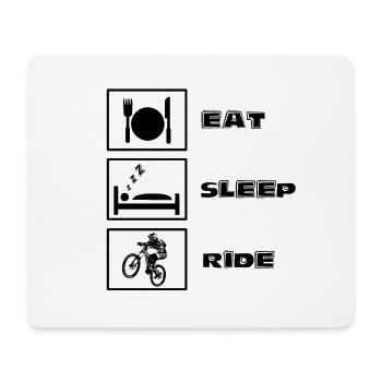 ss200509 eat sleap ride MTB vertical black - Mouse Pad (horizontal) - white - Front