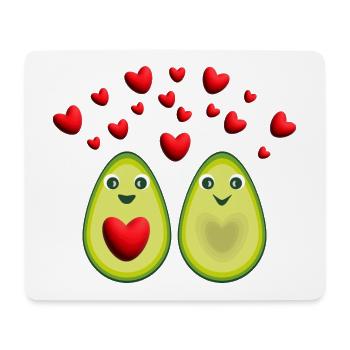 Avocado Liebe mit sehr vielen Herzen. - Mousepad (Querformat) - Weiß - Vorne