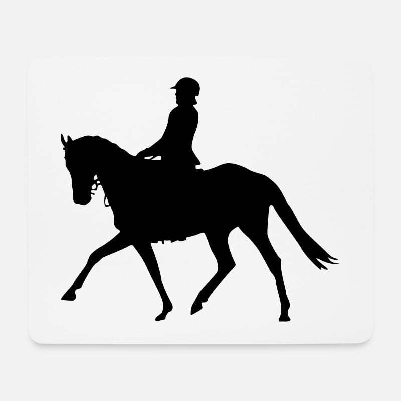 Pferd Reiten Silhouette - Mousepad (Querformat) - Weiß