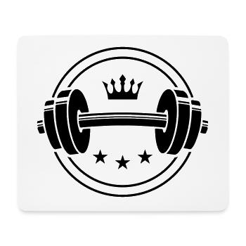 haltère icon poids symbole couronne - Tapis de souris (format paysage) - blanc - Devant