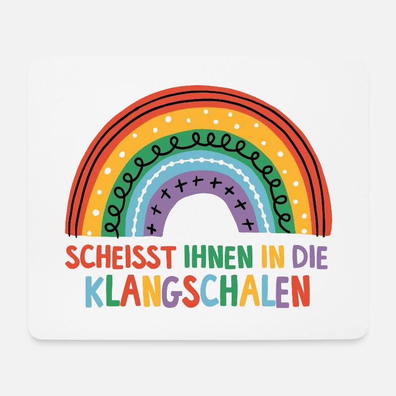 Scheißt ihnen in die Klangschalen - Mousepad (Querformat) - Weiß