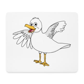 Seagull - crazy bird from the coast - Mouse Pad (horizontal) - white - Front
