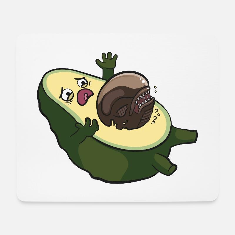 Avocado Alien Aliens Lustig Ufo Kino Film Geschenk - Mousepad (Querformat) - Weiß