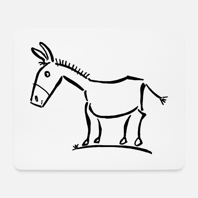 Niedlicher Esel / Eselspiel - Logo - Mousepad (Querformat) - Weiß
