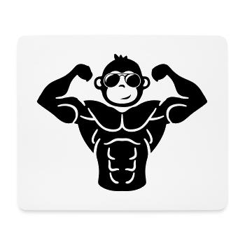 affe muskeln - Mousepad (Querformat) - Weiß - Vorne