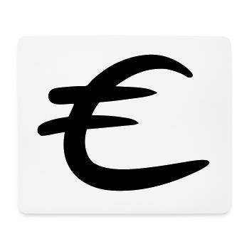 Signe de l’euro / symbole de l’euro €. Dessin de griffonnage. - Tapis de souris (format paysage) - blanc - Devant