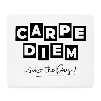 Carpe Diem in Schwarz - Mousepad (Querformat) - Weiß - Vorne