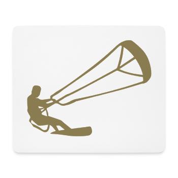 Kitesurfeur Silhouette Kiteboarding Adrenaline Sport - Tapis de souris (format paysage) - blanc - Devant
