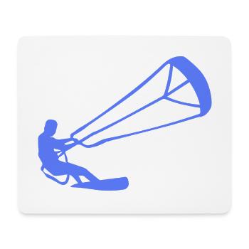 Kitesurfeur Silhouette Kiteboarding Adrenaline Sport - Tapis de souris (format paysage) - blanc - Devant