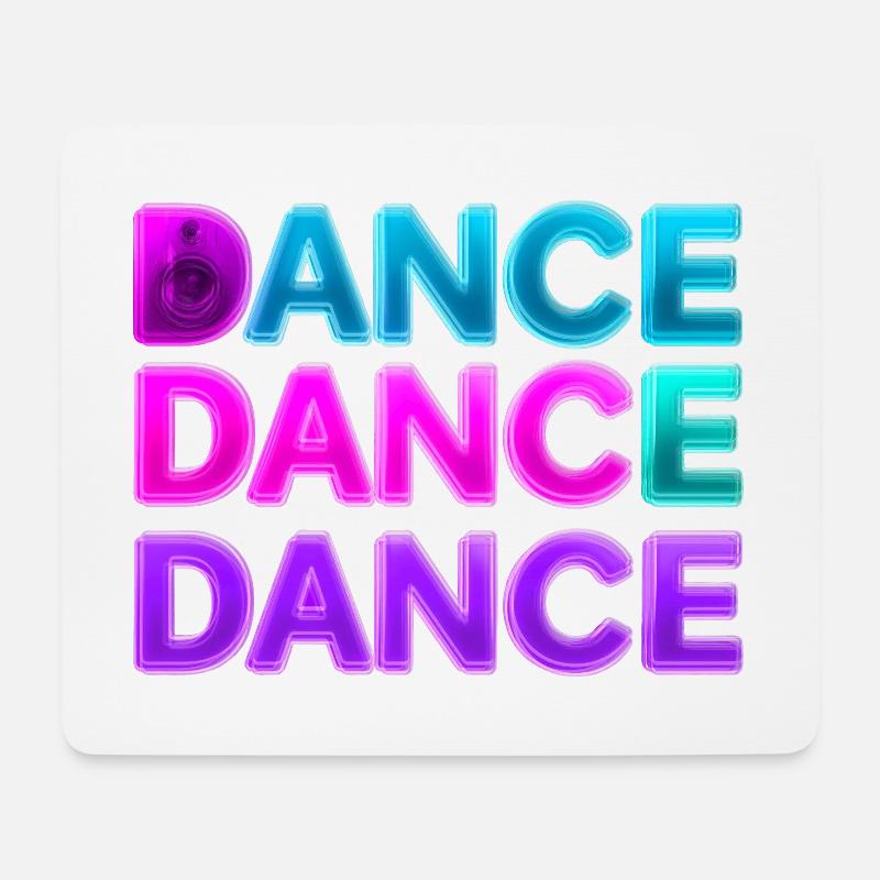 DANCE DANCE DANCE – Neon 80s mit Boxen - Mousepad (Querformat) - Weiß