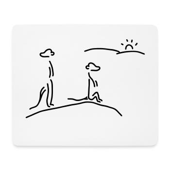 erdmännchen passen auf - Mousepad (Querformat) - Weiß - Vorne
