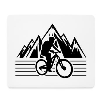 Mountain bike mountain silhouette symbol - Mouse Pad (horizontal) - white - Front