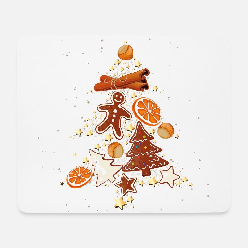 Weihnachten Tannenbaum Lebkuchen Sterne Kekse - Mousepad (Querformat) - Weiß