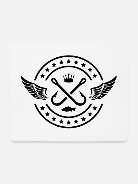 angelhaken symbol fischen angeln - Mousepad (Querformat) - Weiß