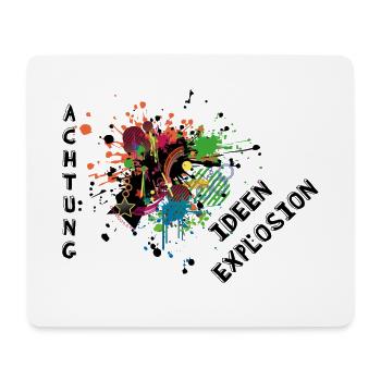 Achtung - Ideen Explosion - schlau & frech - Mousepad (Querformat) - Weiß - Vorne
