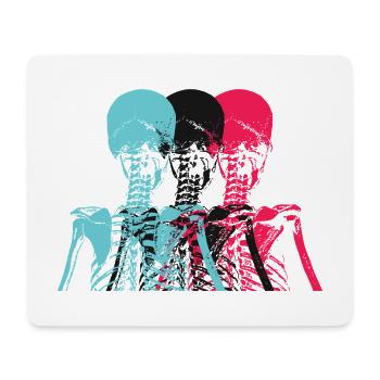 Pop Art Skeleton Neon Retro Design - Mousepad (Querformat) - Weiß - Vorne