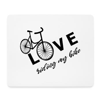 J'adore faire du vélo, du vélo pour femme, du vélo - Tapis de souris (format paysage) - blanc - Devant