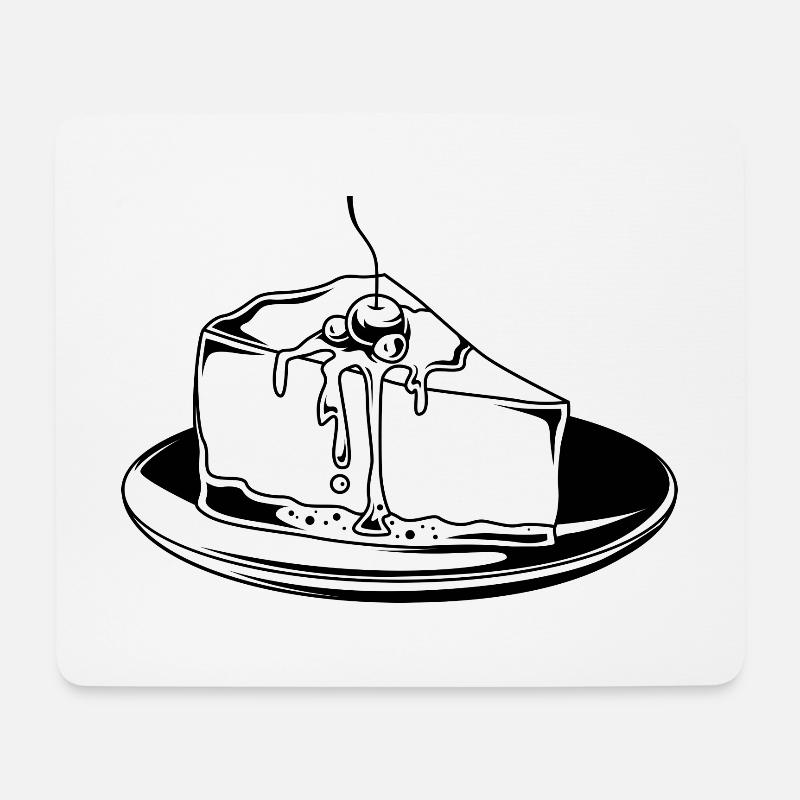 Käsekuchen Kuchen silhouette - Mousepad (Querformat) - Weiß