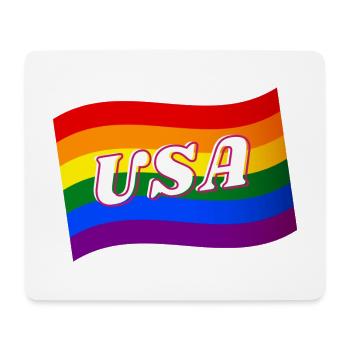 Gay Pride USA America rainbow flag LGBTQ pride - Mouse Pad (horizontal) - white - Front
