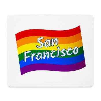 Gay Pride San Francisco rainbow flag LGBT LGBTQ - Mouse Pad (horizontal) - white - Front