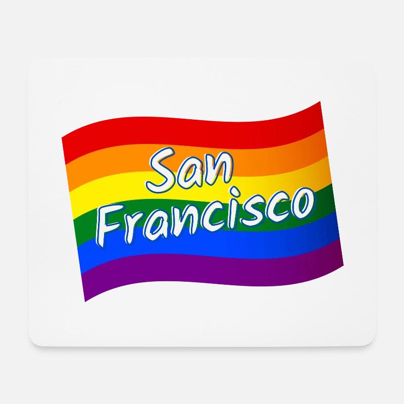 Gay Pride San Francisco Regenbogenflagge LGBT LGBTQ - Mousepad (Querformat) - Weiß