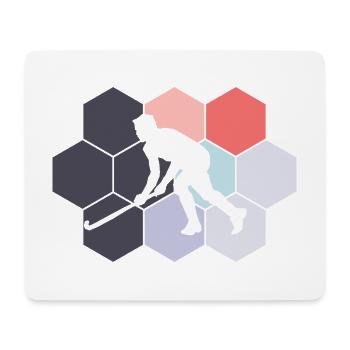 Hockey sur gazon Abstrait Joueur de hockey sur gazon Hockey - Tapis de souris (format paysage) - blanc - Devant