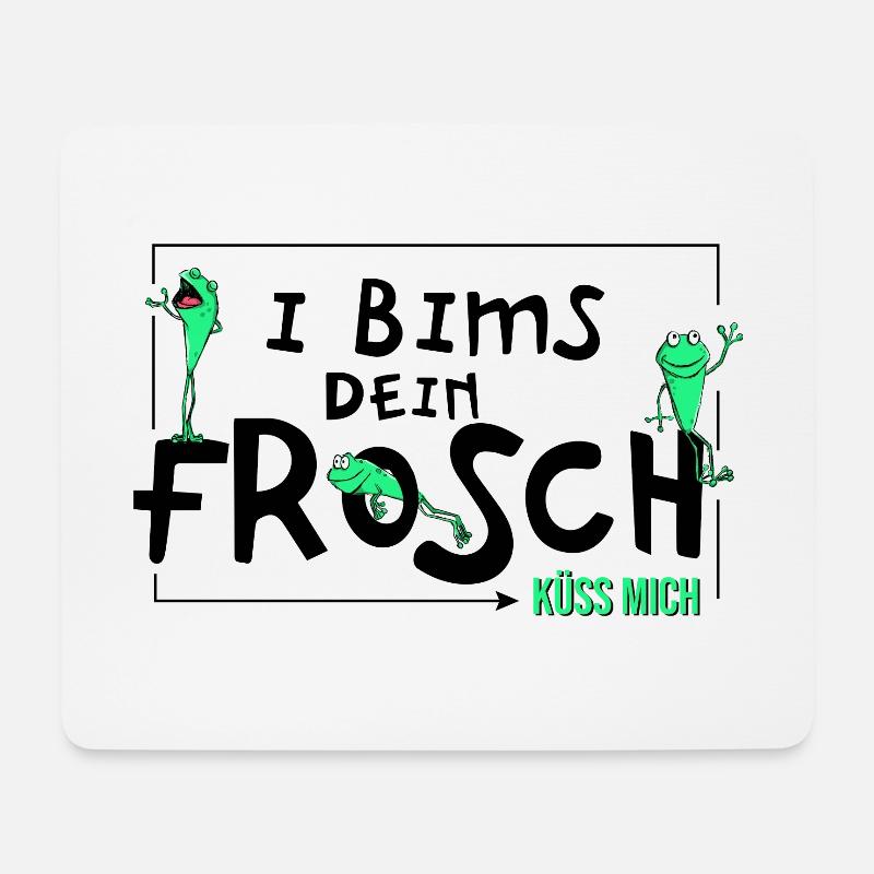 Frosch - I Bims dein Frosch - Kuss - Mousepad (Querformat) - Weiß