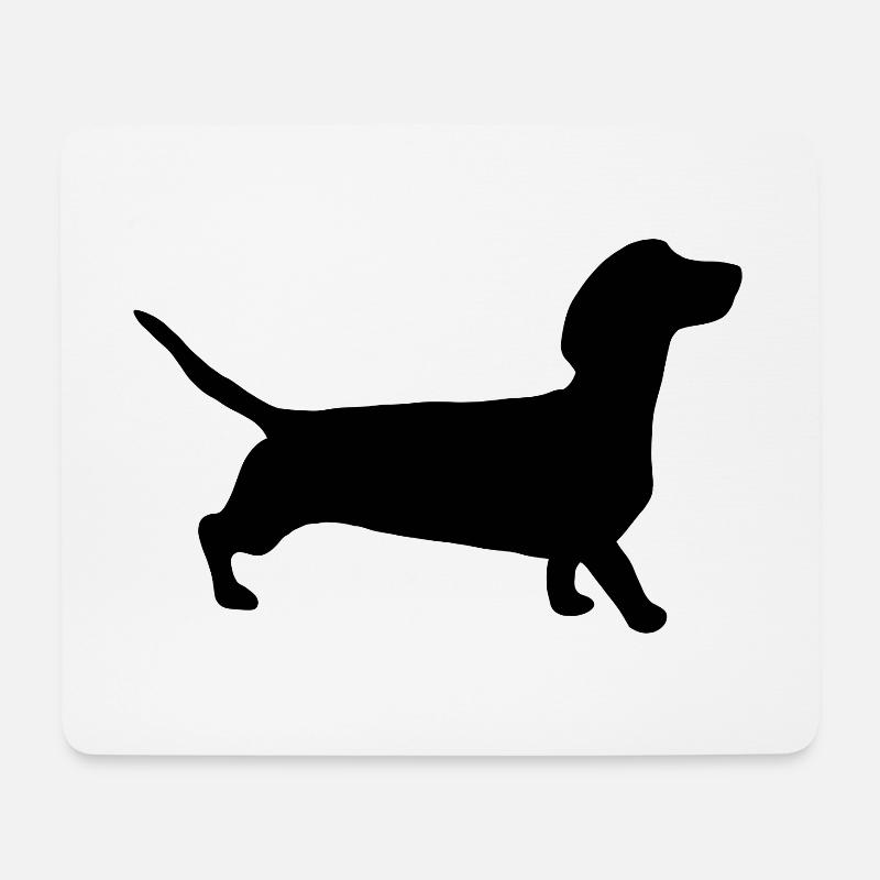 Dackel - Mousepad (Querformat) - Weiß
