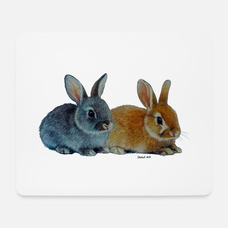 Hasen - Ostern - Mousepad (Querformat) - Weiß
