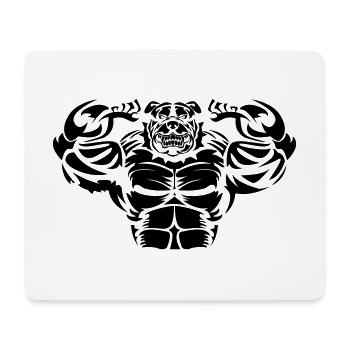 Bulldog Bodybuilder Muscles Beast - Tapis de souris (format paysage) - blanc - Devant
