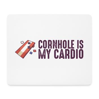 Cornhole Is My Cardio Corn Hole Säcke Cornhole - Mousepad (Querformat) - Weiß - Vorne