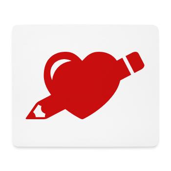 Design Love - Tapis de souris (format paysage) - blanc - Devant